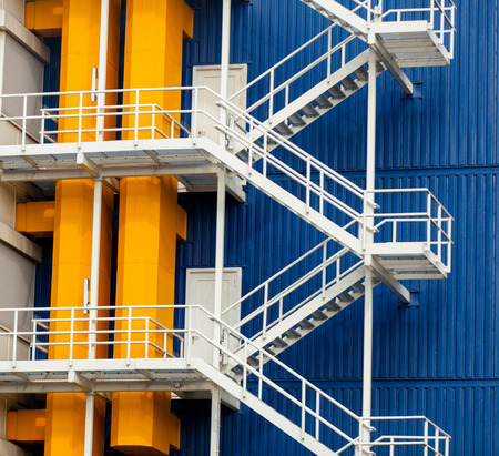 photo of the cool modern stairs of one of the buildingsの写真素材