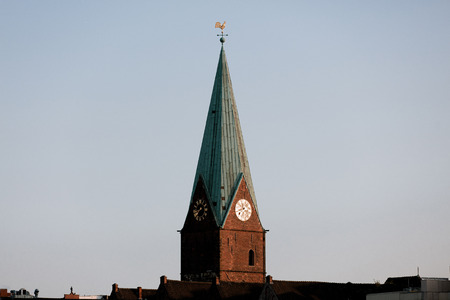 View at spire of the tower of church in Bremen, Germany