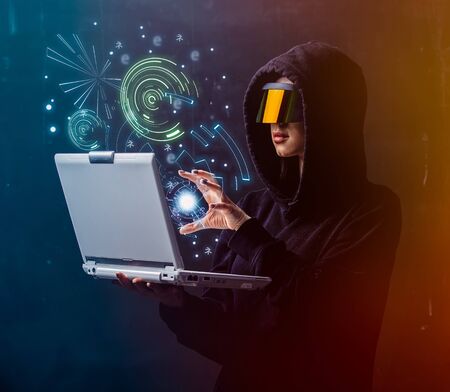 hacker steals personal data through a computer