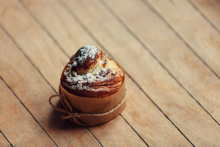 Beautiful Easter craffin on wooden table.の写真素材