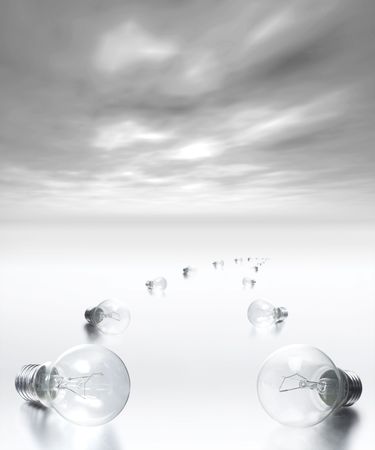 Concept Idea - path of lightbulbs