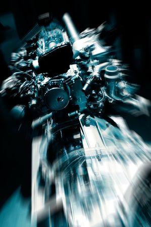 Car Engine crossprocessedの写真素材