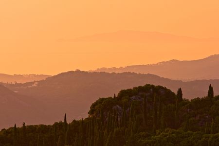 Sunset in greeceの写真素材
