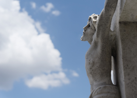 Old sculpture of Jesus Christ の写真素材