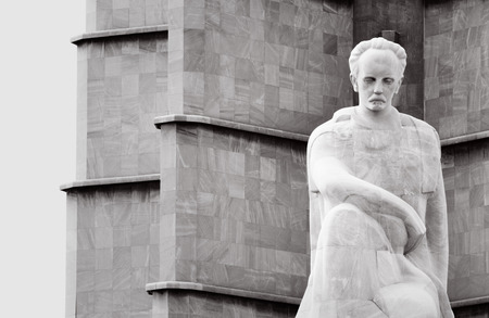 Marble statue of cuban national hero in the revolution square.の写真素材