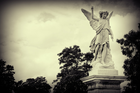 Marble statue of a beautiful archangelの写真素材
