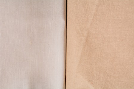 Two linen fabrics lie side by sideの写真素材