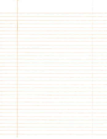 A white sheet from a notebook with an orange stripe .Texture or background.の写真素材