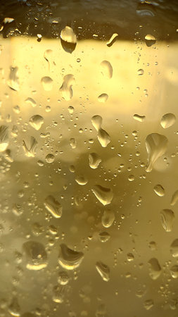 Condensation droplets on the glass surface close-upの写真素材
