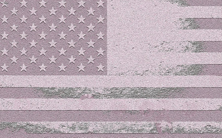 An abstract American flag with an aged, textured appearanceの写真素材