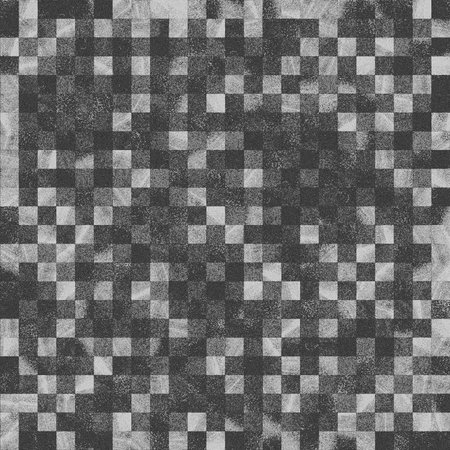 Abstract black and white checkered grunge pattern backgroundの写真素材