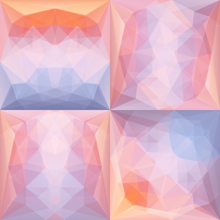 Pink Blue Abstract Triangular Backgrounds Setのイラスト素材