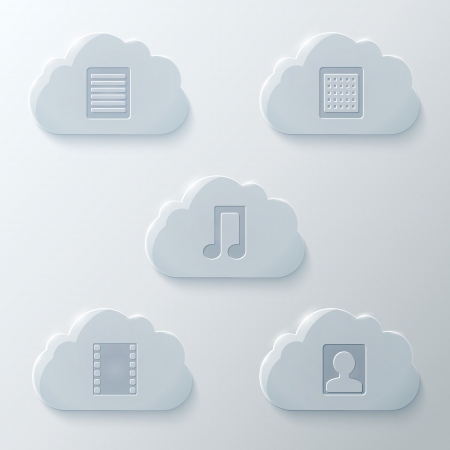 Glass Clouds Icons Set.のイラスト素材