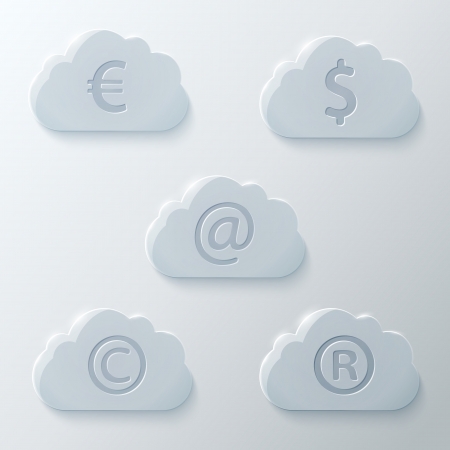 Glass Clouds Icons Set. のイラスト素材