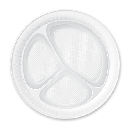 Disposable Plastic Plate  Isolated on White  のイラスト素材