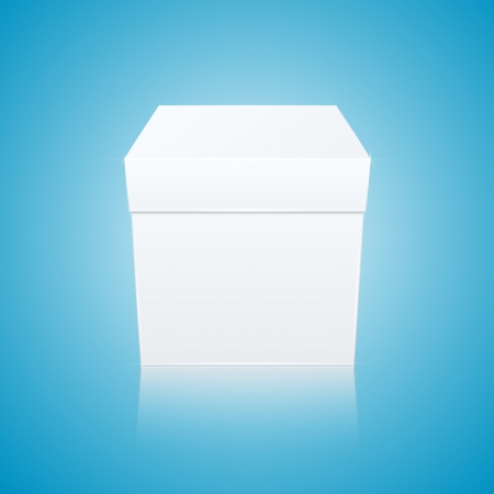 White Gift Box on Blue Background  のイラスト素材
