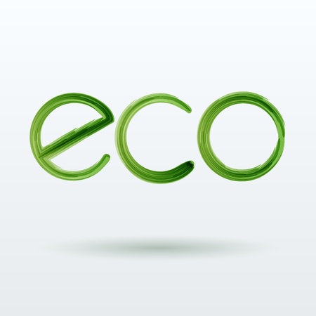 Eco Label With Shadow on White Background のイラスト素材
