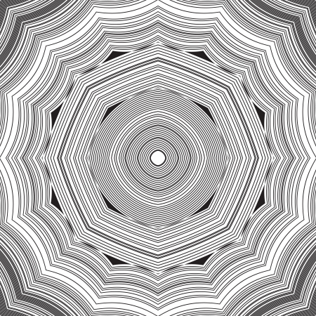 Black and White Abstract Psychedelic Background. Vector Illustration.のイラスト素材