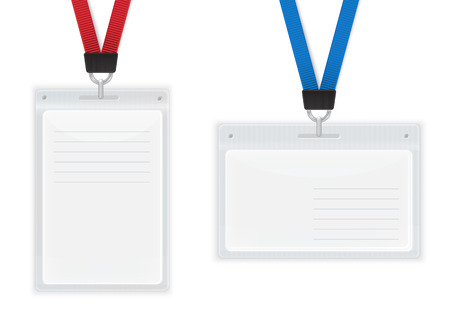 Plastic ID Badges  Isolated on White Vector illustration のイラスト素材