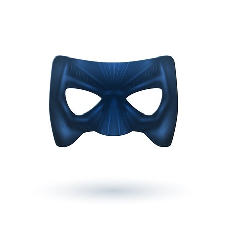 Male Black Leather Mask with Shadow for Superhero - Isolated on Whiteの写真素材