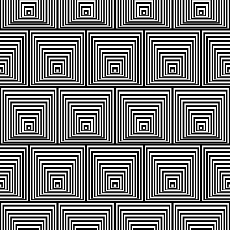 Pattern with Optical Illusion - Black and White Opt Art Seamlessのイラスト素材