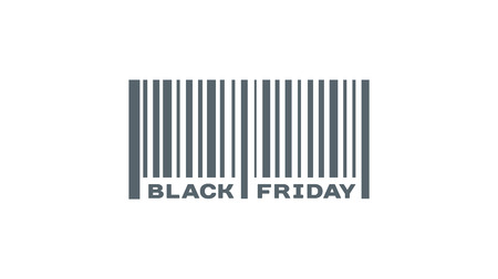 Stylized Barcode with the Inscription Black Friday - Promotional Vector Illustration Isolated on White Backgroundのイラスト素材