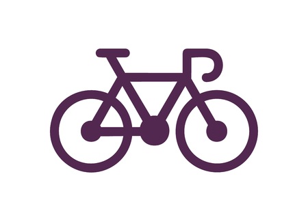 Monochrome bike logo icon isolated on white. Simple vector illustration.のイラスト素材