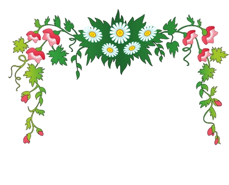 fringing for the text  flowers and leaves  frame のイラスト素材