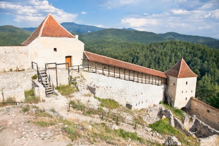 Rasnov citadel was built around the year 1215 by the Teutonic Knights, near Brasov, Romaniaの写真素材