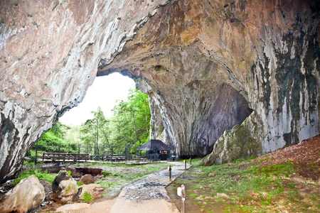 Inside of Stopica cave near Rozanstva village, Zlatibor mountain. Serbia. It is one of the most beautiful in Serbiaの写真素材