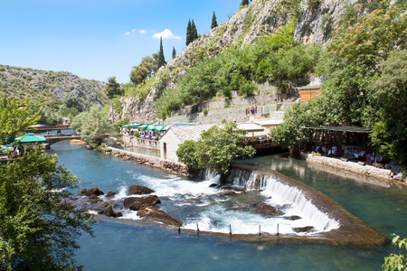 Waterfall on source of the Buna river near Mostar. Bosnia and Herzegovinaの写真素材