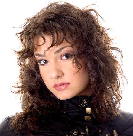 Beautiful young brunette posingの写真素材