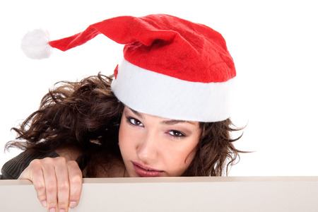 Mrs. Santa coming soon, studio shotの写真素材