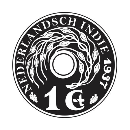 nederland one cent coin black design vector handmade silhouette laser cuttingのイラスト素材
