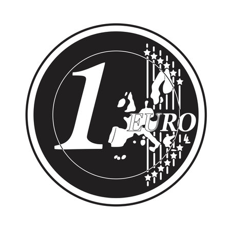 one euro coin handmade design vectorのイラスト素材