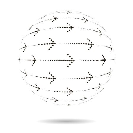 Arrow dots on the ball. Abstract geometric pattern. Vector background for web and graphic business designs.のイラスト素材
