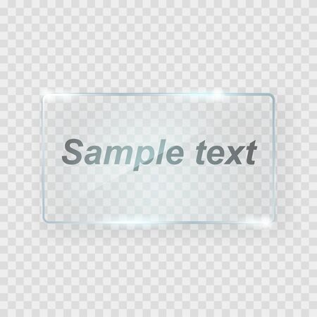 Glass rectangle banner. Vector rectangle frame. Copy Space background. Graphic element. Abstract template for text or imageのイラスト素材