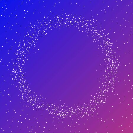 White particles on gradient vector background. Abstract dots in circle shape. Copy space for text or image. Graphic template for designs.のイラスト素材