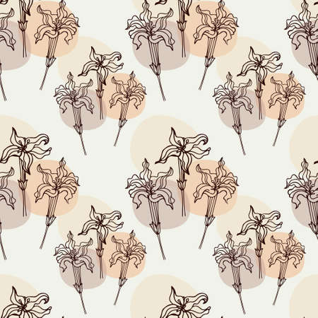 Seamless pattern of hand deawn coffee flowers , for wrapping paper, wallpaper, fabric pattern, backdrop, print, gift wrap, cover of notebook, envelopeのイラスト素材