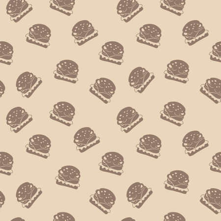 Seamless pattern of icon burger , for wrapping paper, wallpaper, fabric pattern, backdrop, print, gift wrap, cover of notebook, envelopeのイラスト素材