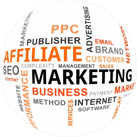 A word cloud of affiliate marketing related itemsのイラスト素材