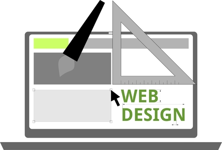 An illustration showing web design toolsのイラスト素材
