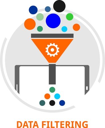 An illustration showing a data filtering conceptのイラスト素材
