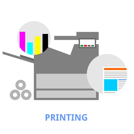 An illustration showing a printing concept