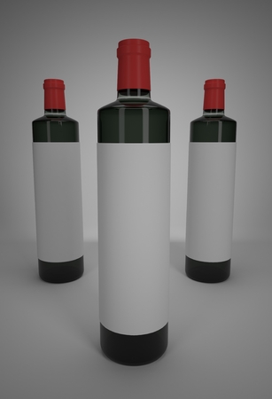 Three olive bottles mock-upの写真素材