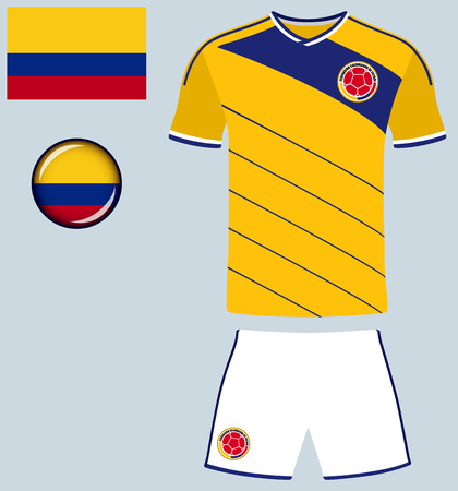 Colombia Football Jersey. Vector graphic illustration representing the national football jersey of Colombia.のイラスト素材