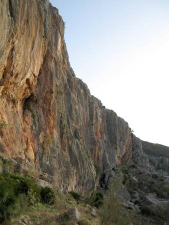mountain massif at siurana del priorat spainの写真素材