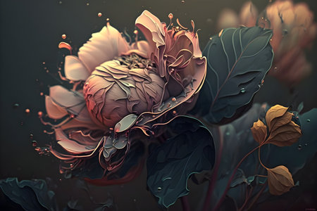abstract flowers in watercolor style. Digital painting.の素材