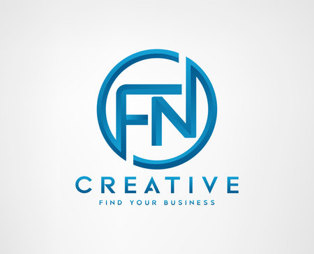 Initial FN Letter Logo Design Template. Abstract Letter FN Logo Designのイラスト素材