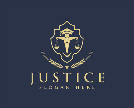 Law Firm logo design vector template. Lawyer, attorney, jurist, court, justice symbol.のイラスト素材